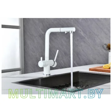 Смеситель Paulmark Serpentine Se213222-431 (белый матовый) картинка 4
